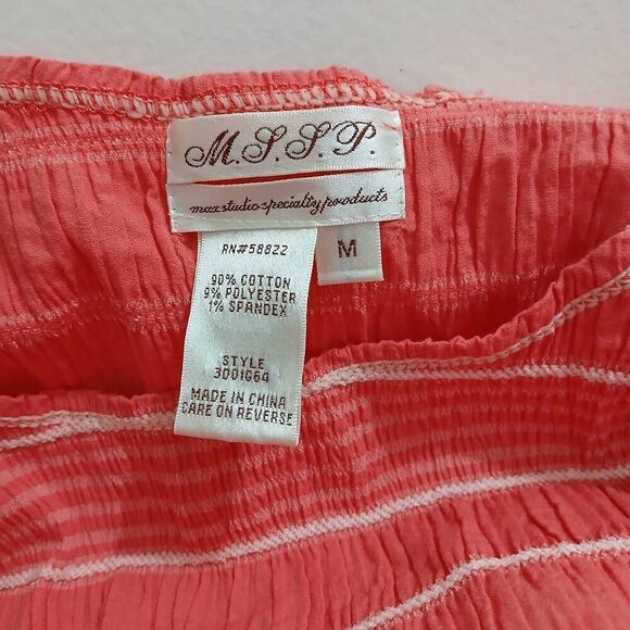 Max studio specialty products womens medium peach  coral smocked shift dress - Picture 6 of 8